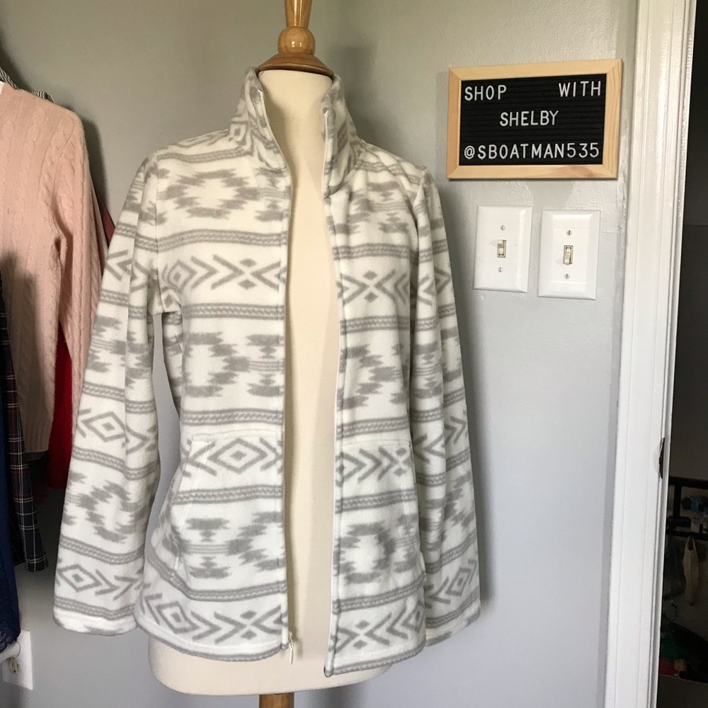 Fleece Jacket - white/grey